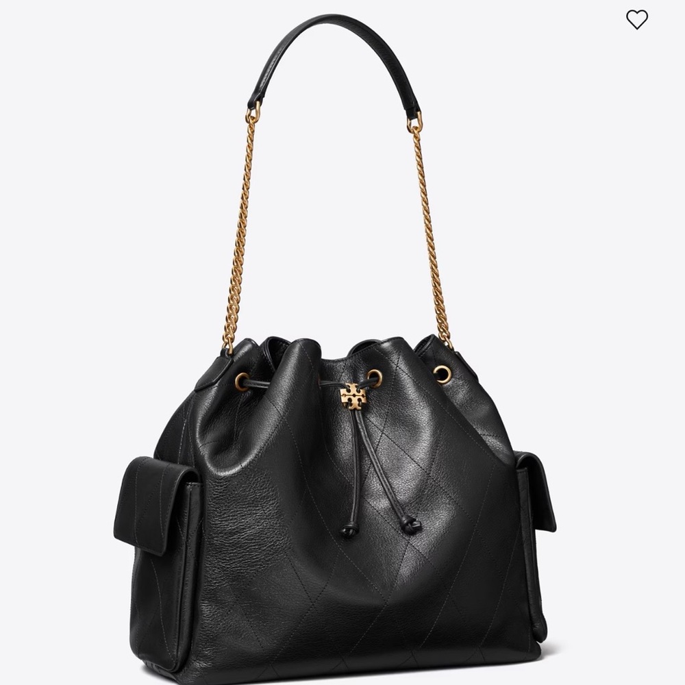 NWT Tory Burch Large Quilted Drawstring Shoulder Bag